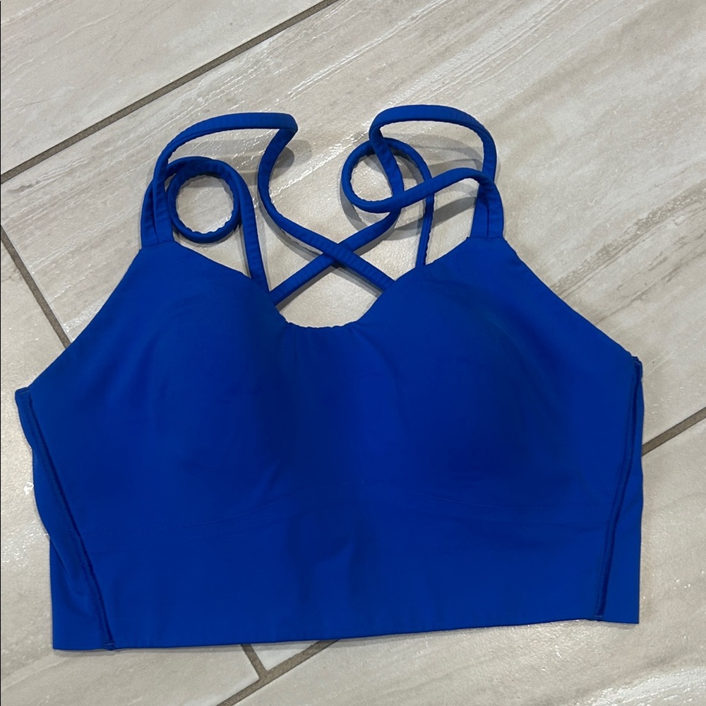 Lululemon Like A Cloud Longline Bra Blazer Blue Tone - Picture 2 of 5